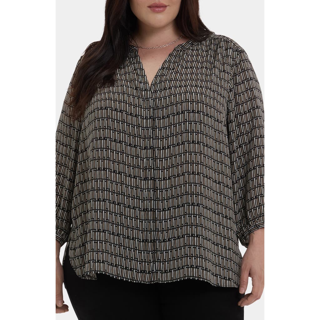 Nydj Pintuck Blouse In Black