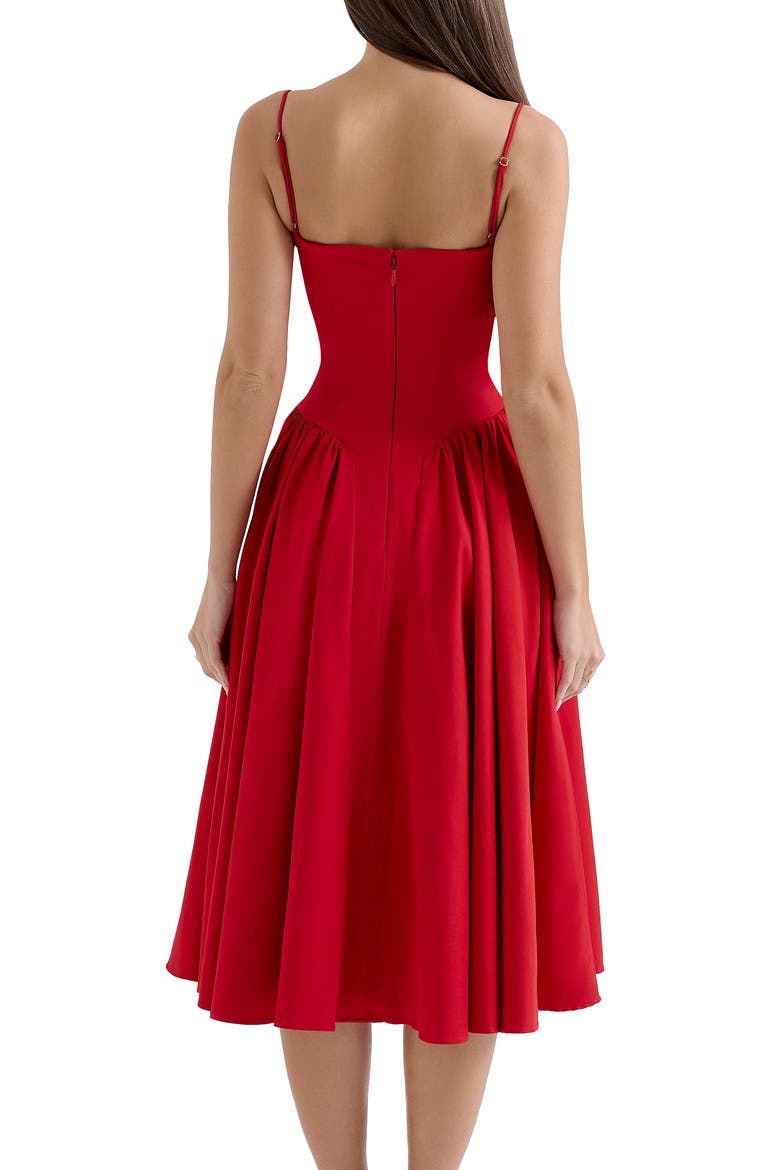 Samaria Fit & Flare Midi Cocktail Dress, Alternate, color, HAUTE RED