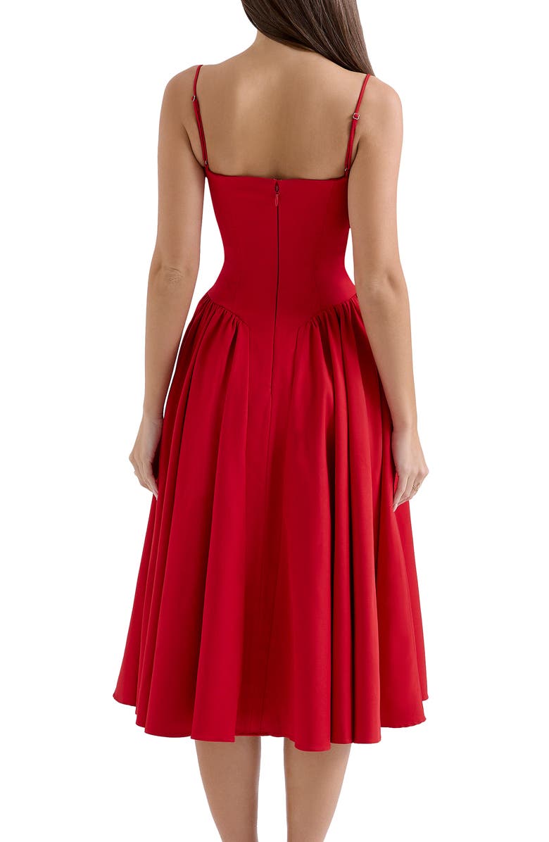 HOUSE OF CB Samaria Fit & Flare Midi Cocktail Dress, Alternate, color, Haute Red