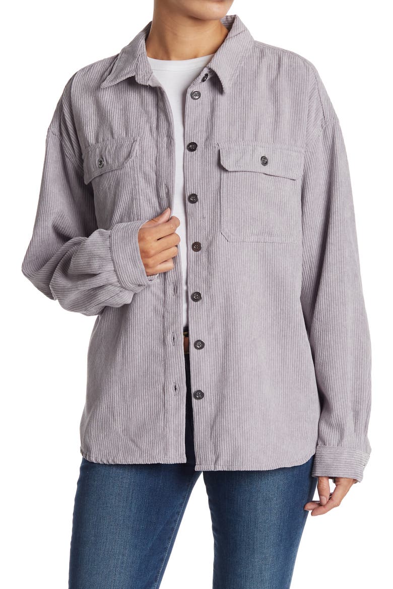 Carmele Corduroy Shacket, Main, color, LIGHT GREY