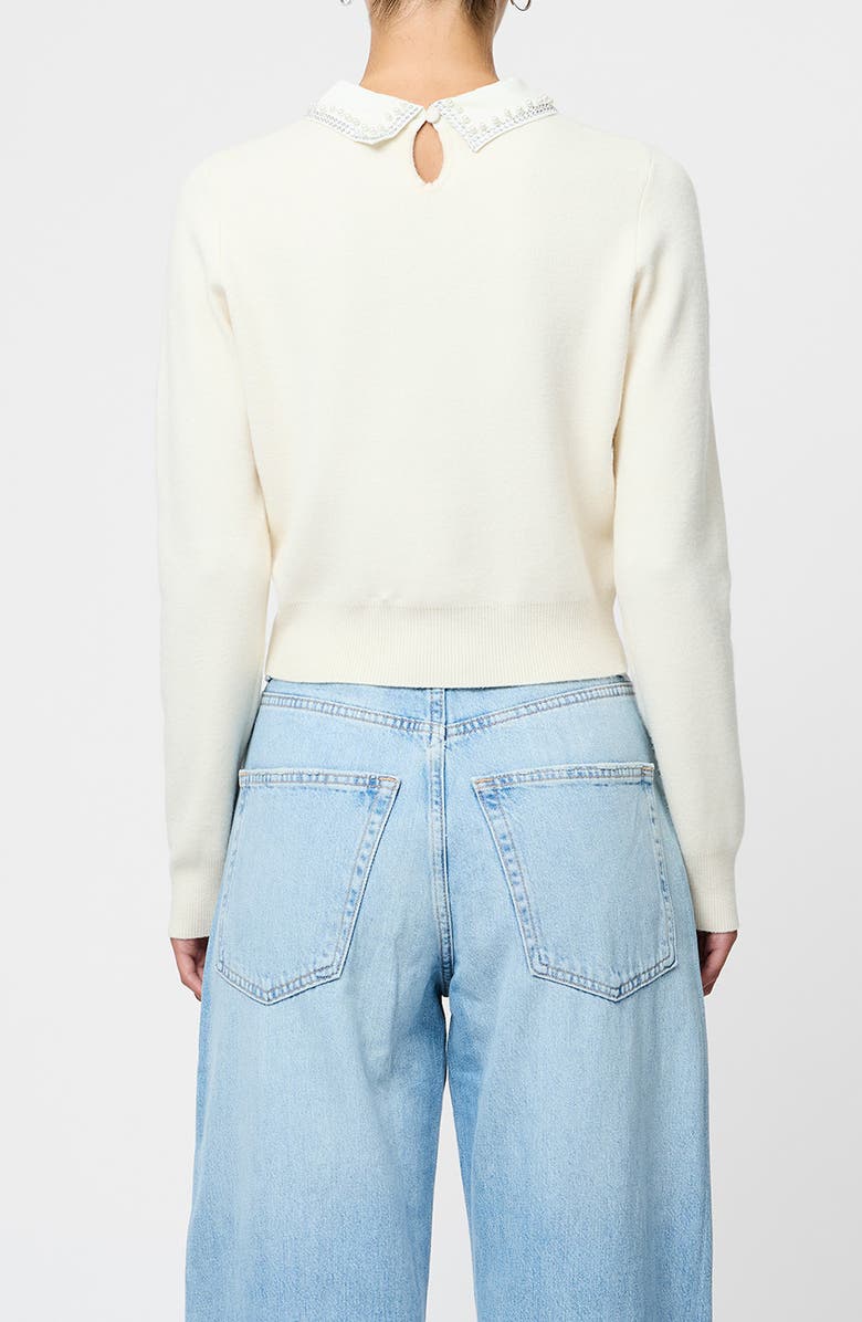 French Connection Avea Embellished Collar Sweater, Alternate, color,