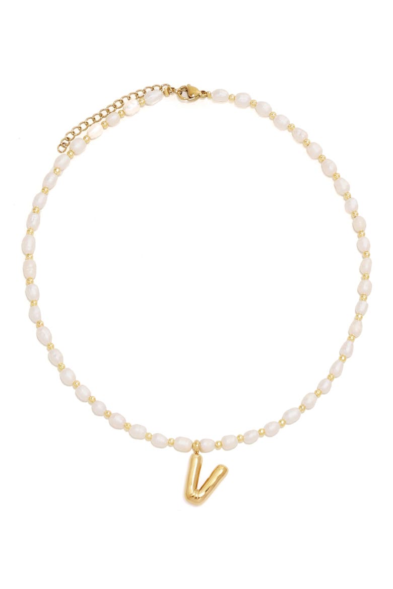 Dainty Initial Pendant Necklace, Main, color, GOLD-V