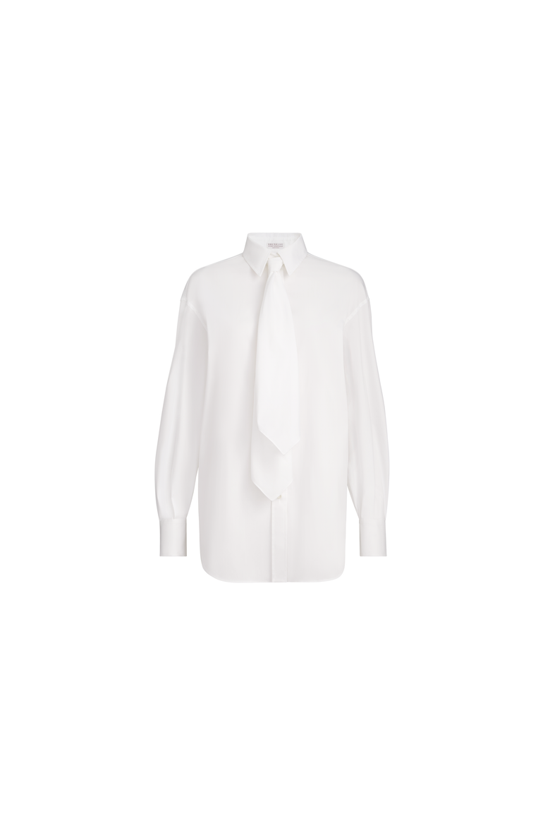 Shirt with tie and monili, Alternate, color, White