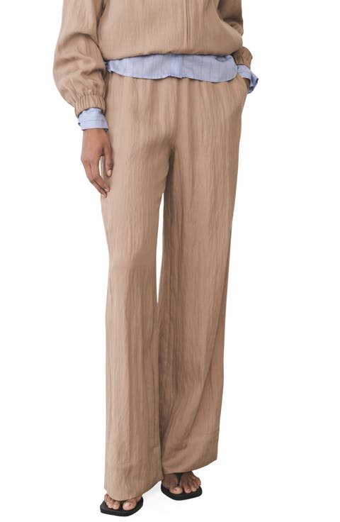 Straight Leg Textured Pants