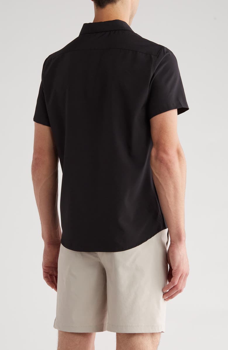 DKNY Lenox Short Sleeve Button-Up Tech Shirt, Alternate, color, 