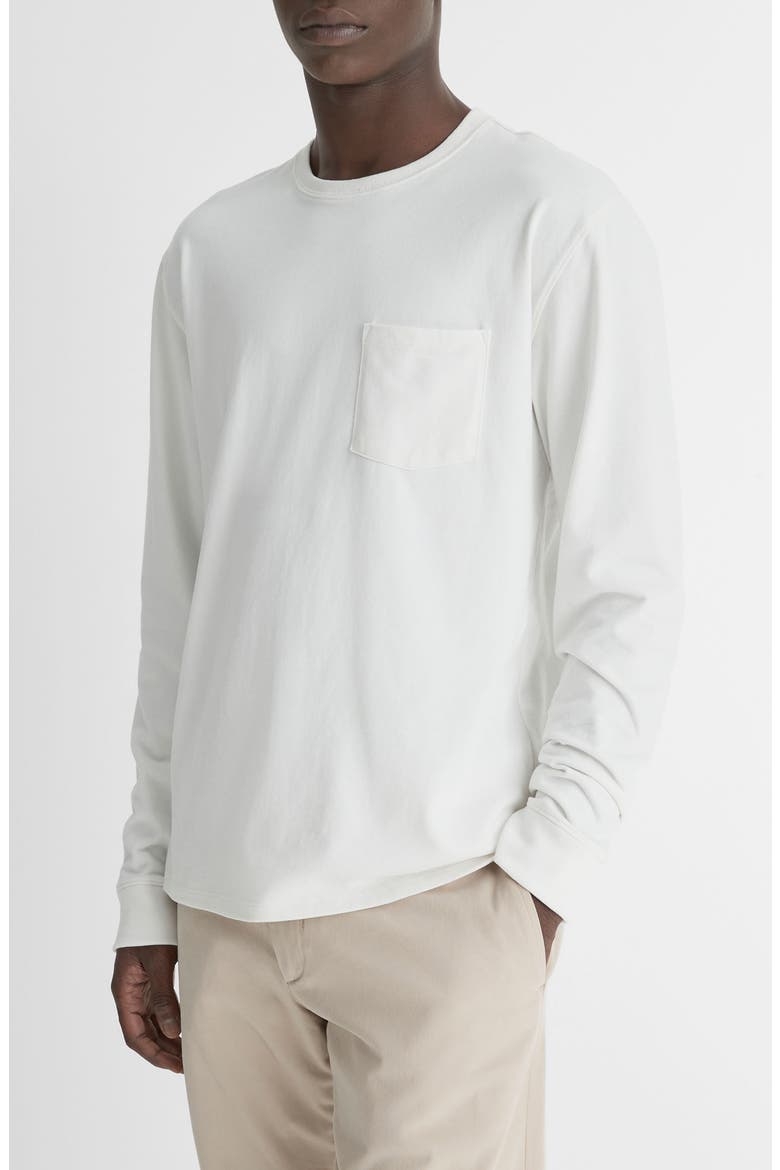 Long Sleeve Sueded Jersey Top, Main, color, OFF WHITE