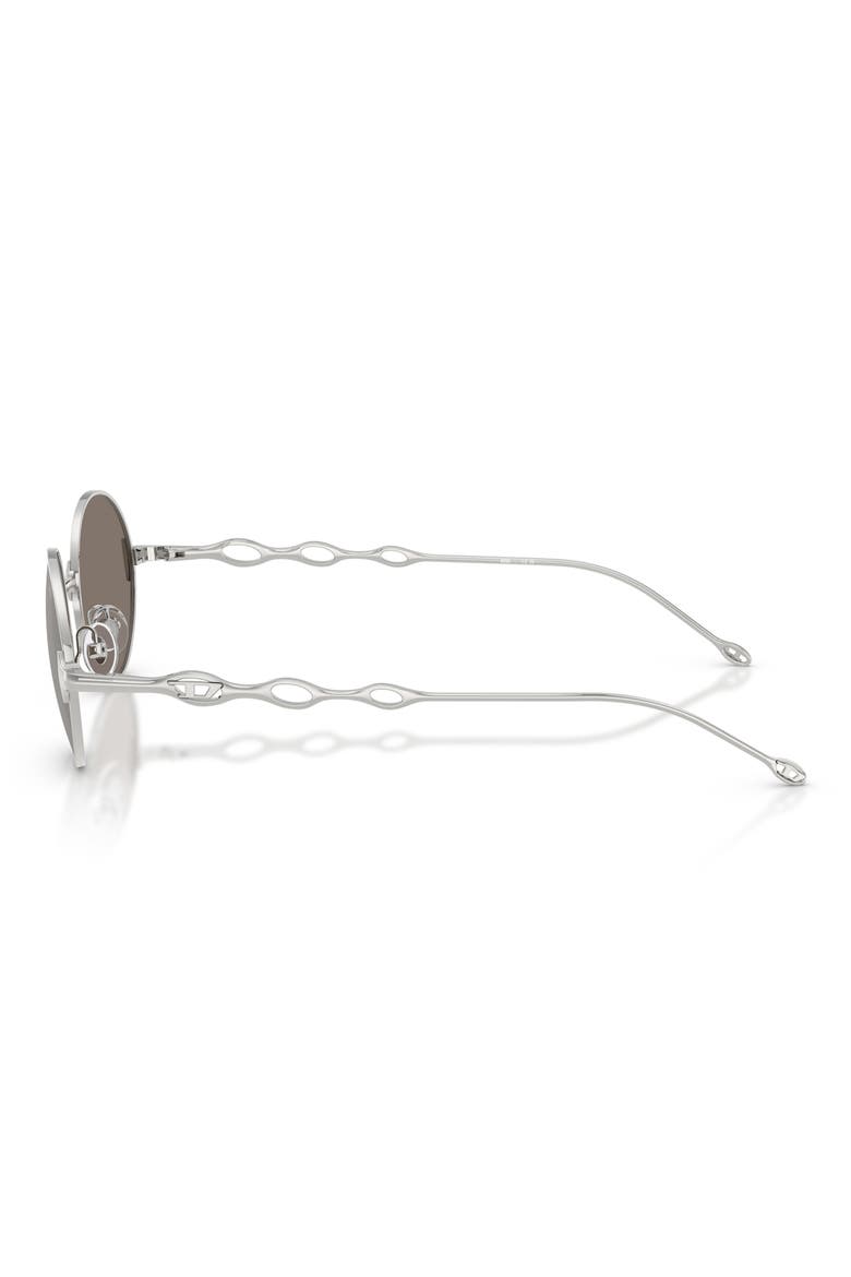 49mm Small Round Sunglasses, Alternate, color, SHINY SILVER / MIRROR SILVER