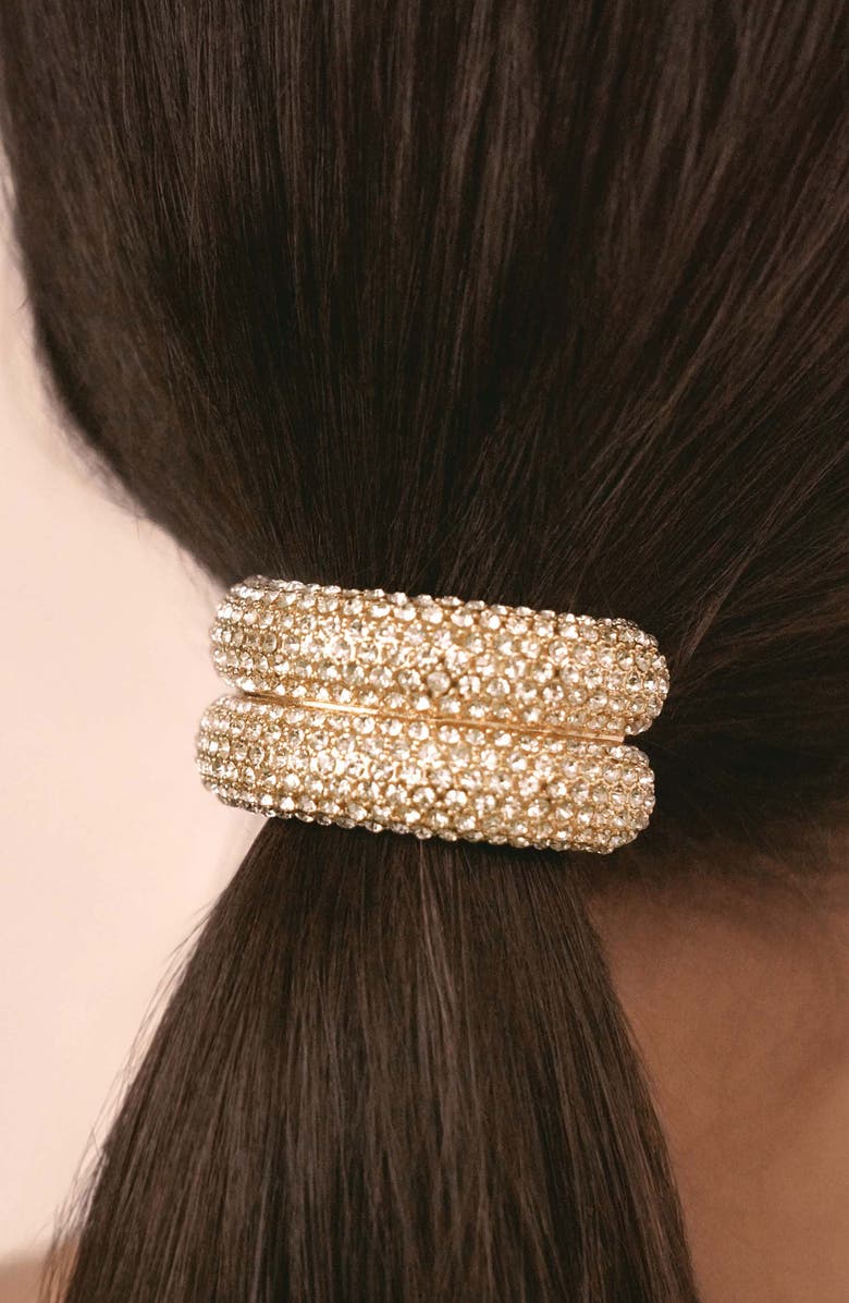 Ettika Crystal Sparkle Ponytail Holder, Alternate, color, Gold