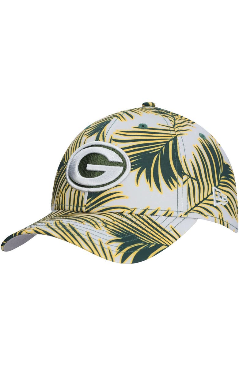 New Era Men's New Era Gray Green Bay Packers Palms 39THIRTY Flex Hat, Alternate, color,