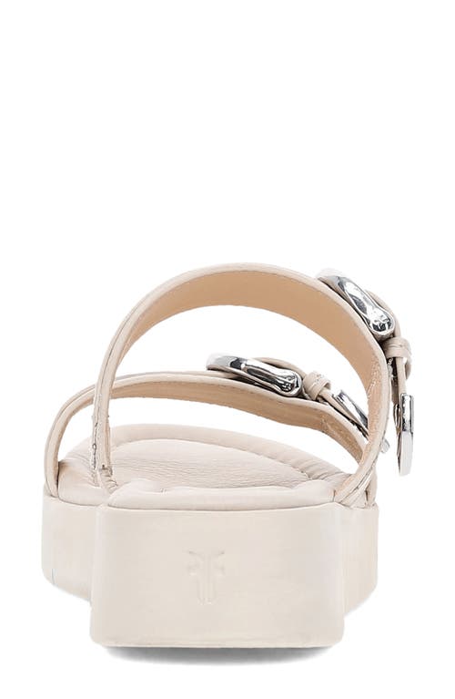 Frye Maya Buckle Platform Slide Sandal In Ivory