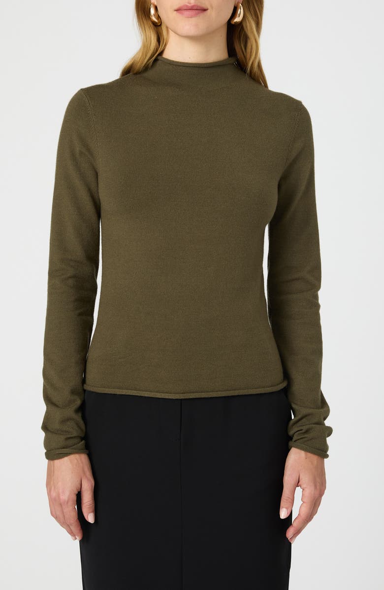 French Connection Mock Neck Sweater, Main, color, Olive Night