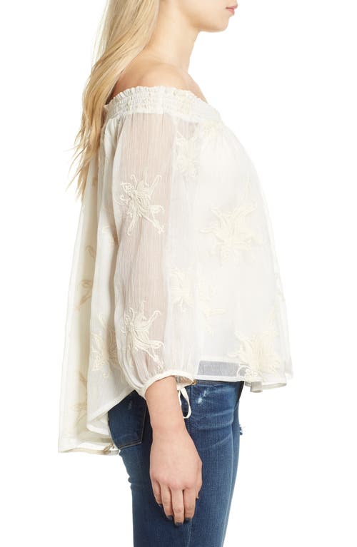 Astr The Label Matilda Embroidered Off The Shoulder Top In Animal Print