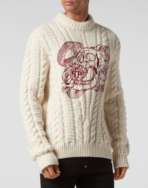 Pullover Round Neck Skull Men
