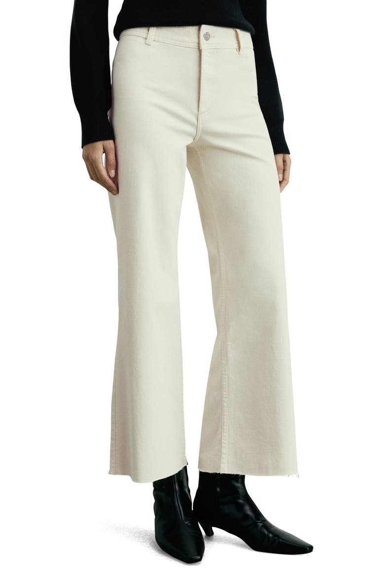 Catherin Raw Hem High Waist Wide Leg Culotte Jeans, Main, color, OFF WHITE
