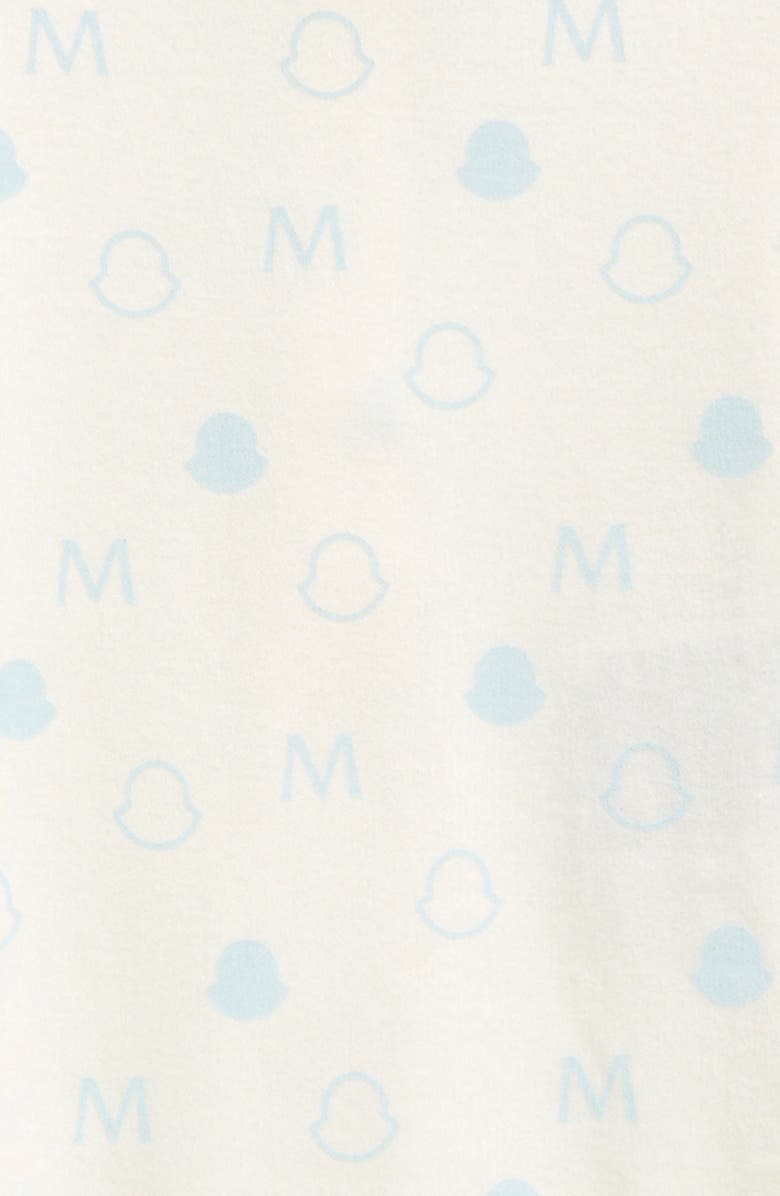 Moncler Logo Footie & Hat Set, Alternate, color, 