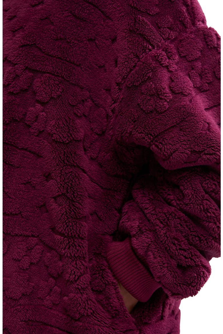 Oversize Faux Fur Sweatshirt, Alternate, color, BERRY COMBO