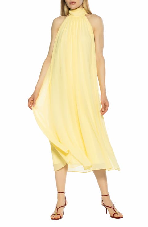 Suri Mock Neck Sleeveless Chiffon Midi Dress