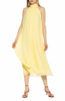 Suri Mock Neck Sleeveless Chiffon Midi Dress