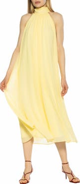 Alexia Admor Suri Mock Neck Sleeveless Chiffon Midi Dress