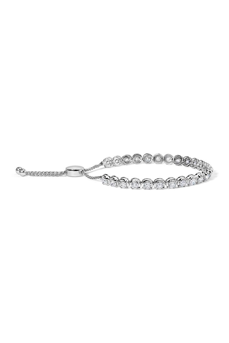 14K White Gold 6.00 Cttw Diamond 4”-10” Bolo Tennis Bracelet, Alternate, color, White