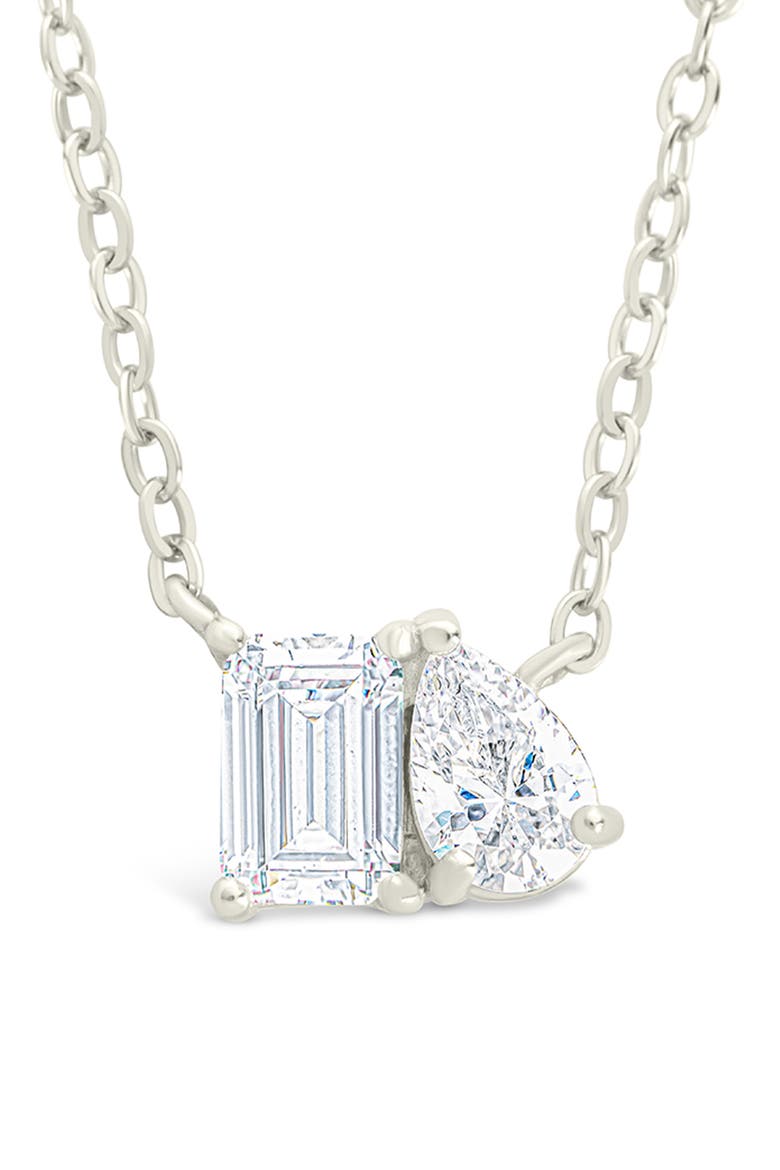 Guinevere Cubic Zirconia Pendant Necklace, Main, color, SILVER