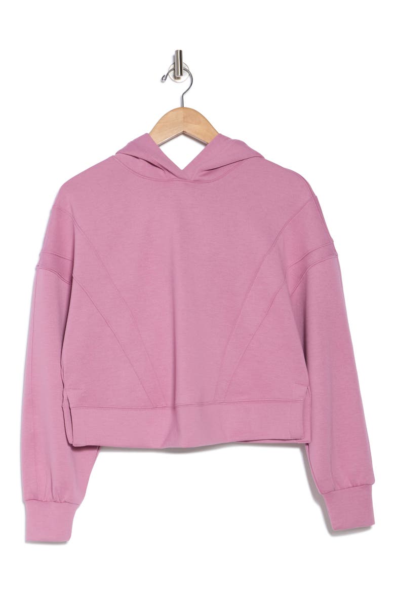 New Flow Scuba Knit Crop Hoodie, Alternate, color, MAUVE ORCHID