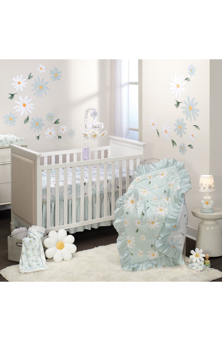 Lambs & Ivy Sweet Daisy Flower Decorative Pillow Plush Stuffed Toy, Alternate, color, White