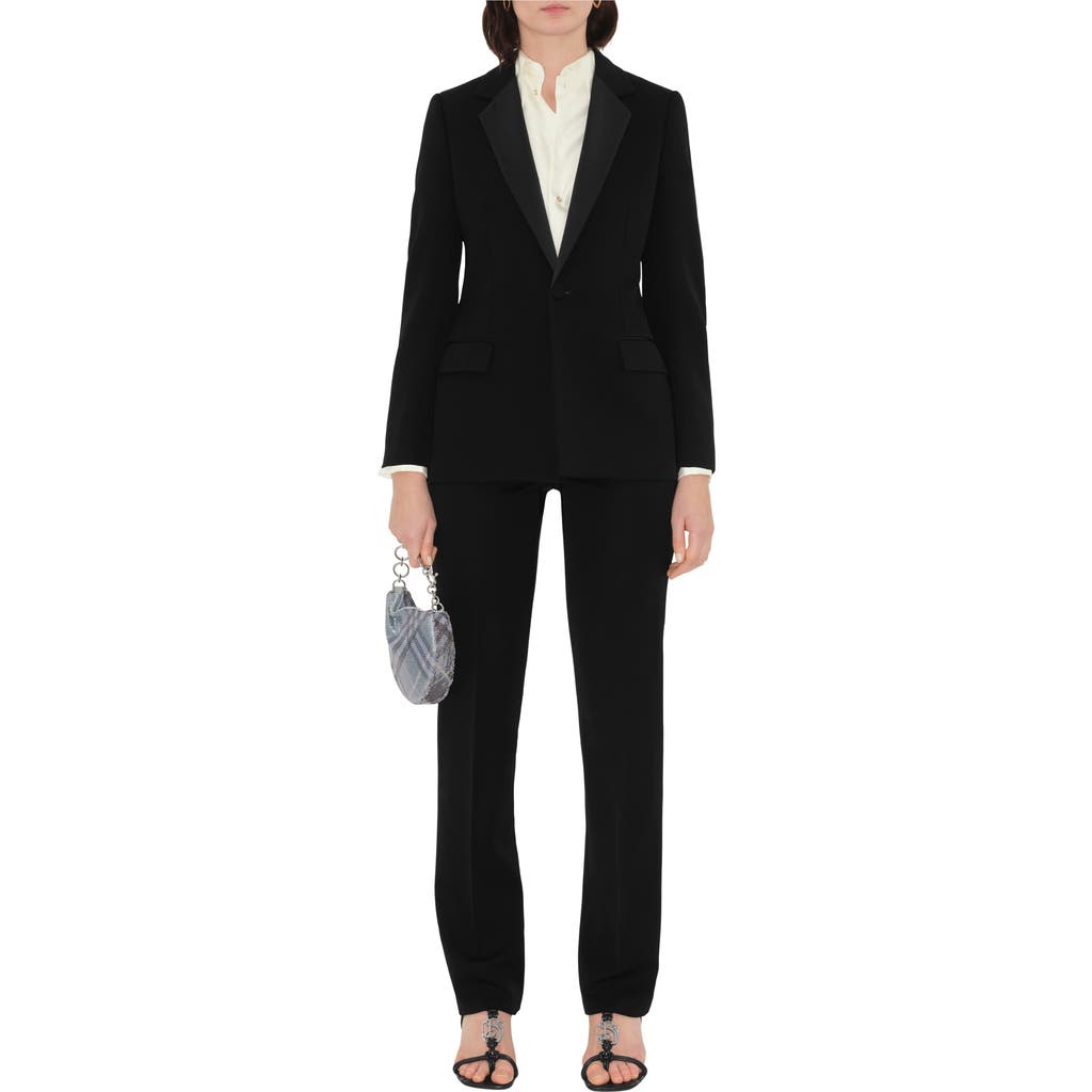 Burberry Wool Tuxedo Jacket In Black