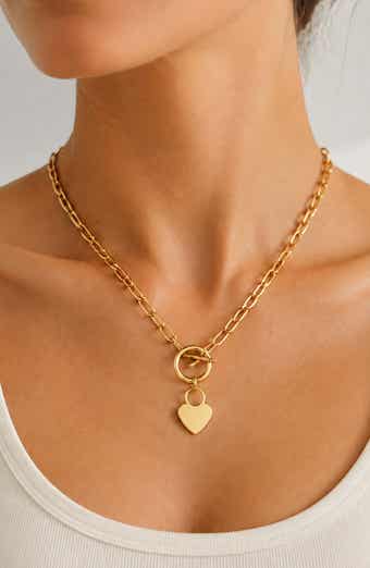 Toggle Heart Charm Necklace