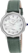 GV2 Spello II Diamond Dial Leather Strap Watch, 36mm