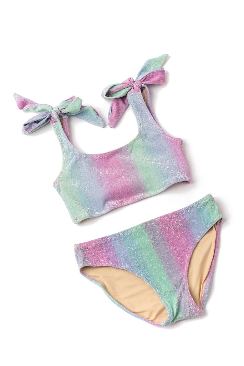 Kids' Ombré Shimmer Two-Piece Swimsuit, Alternate, color, MULTI