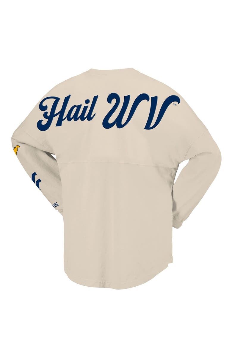 SPIRIT JERSEY Women's Spirit Jersey Natural West Virginia Mountaineers Local Long Sleeve T-Shirt, Alternate, color, Natural