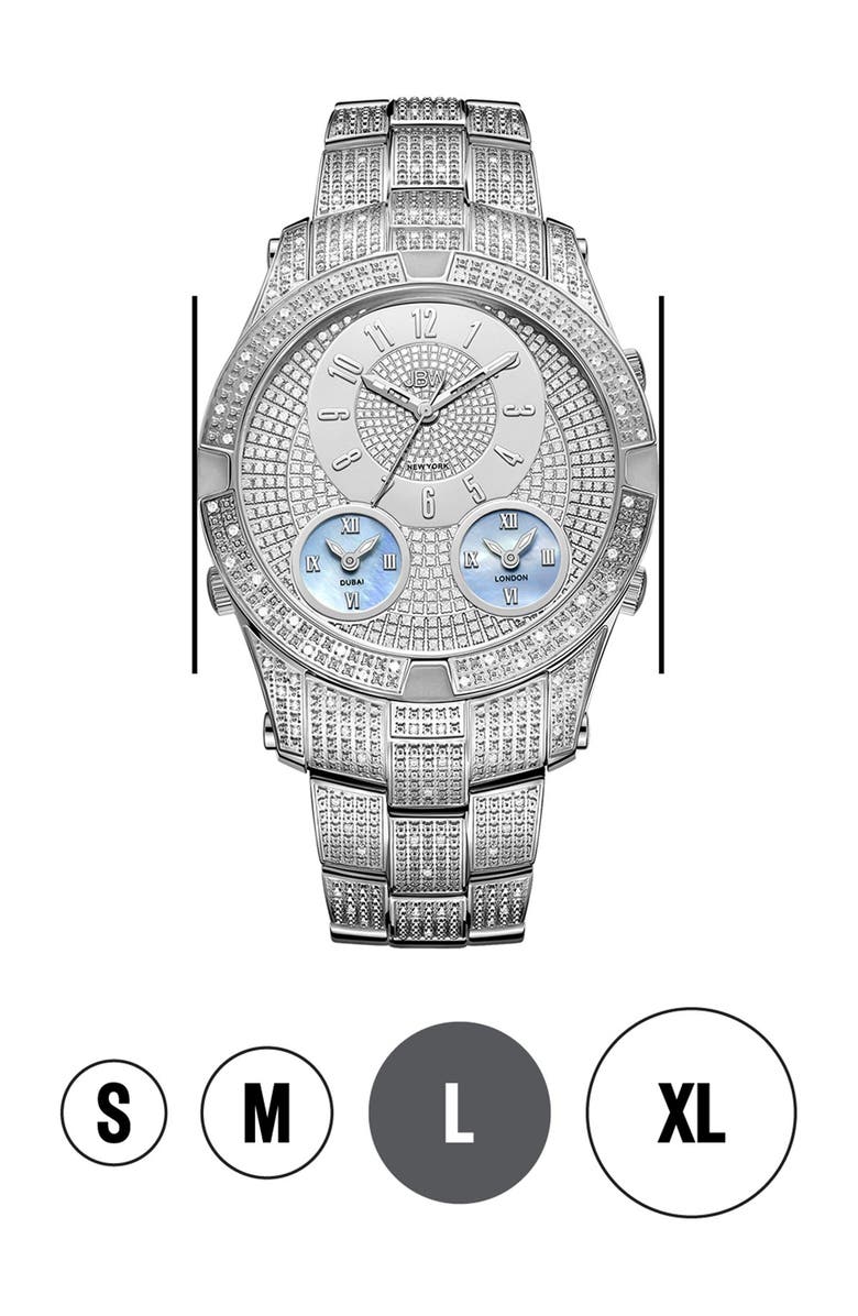JBW Jet Setter III Diamond Bracelet Watch, 46mm, Alternate, color, 