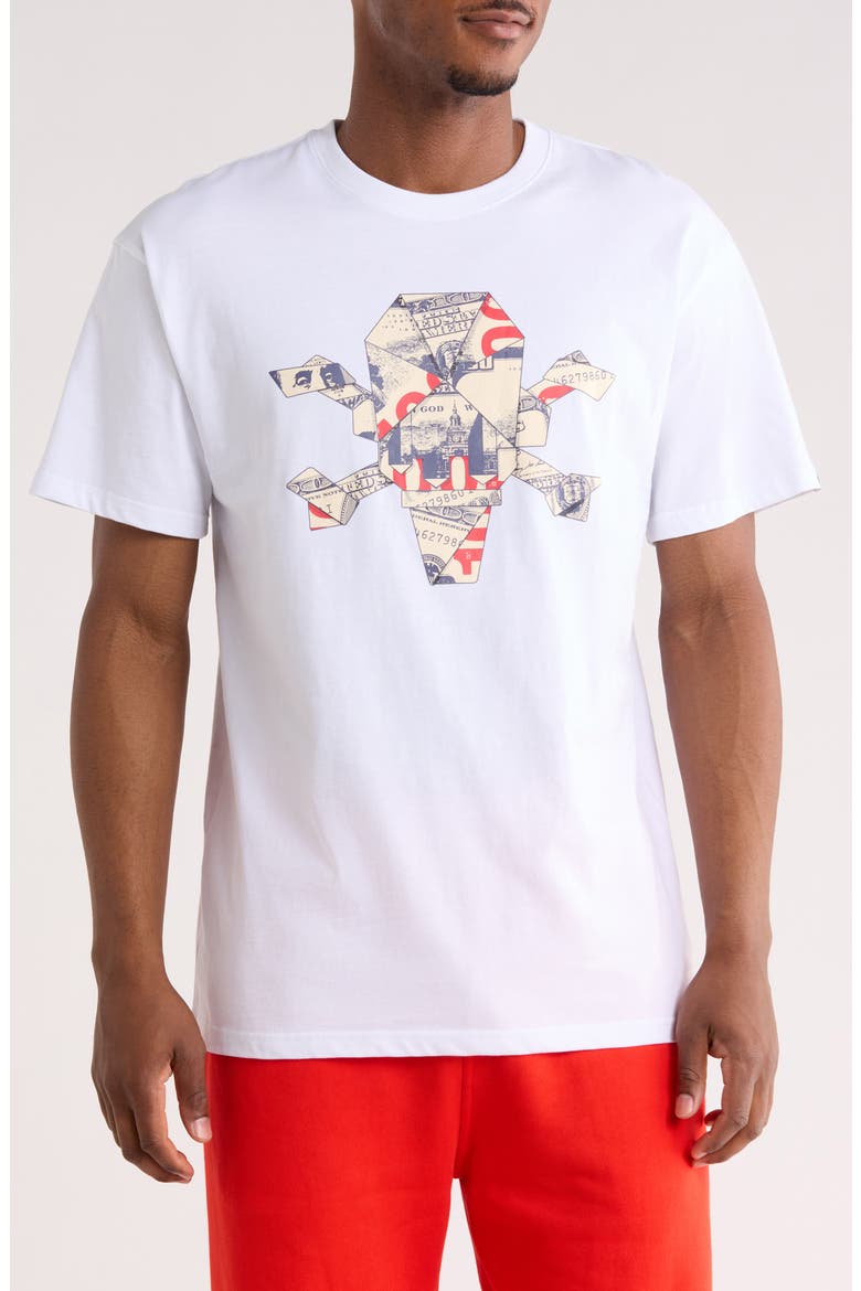 Origami Cotton Graphic Tee, Main, color, WHITE