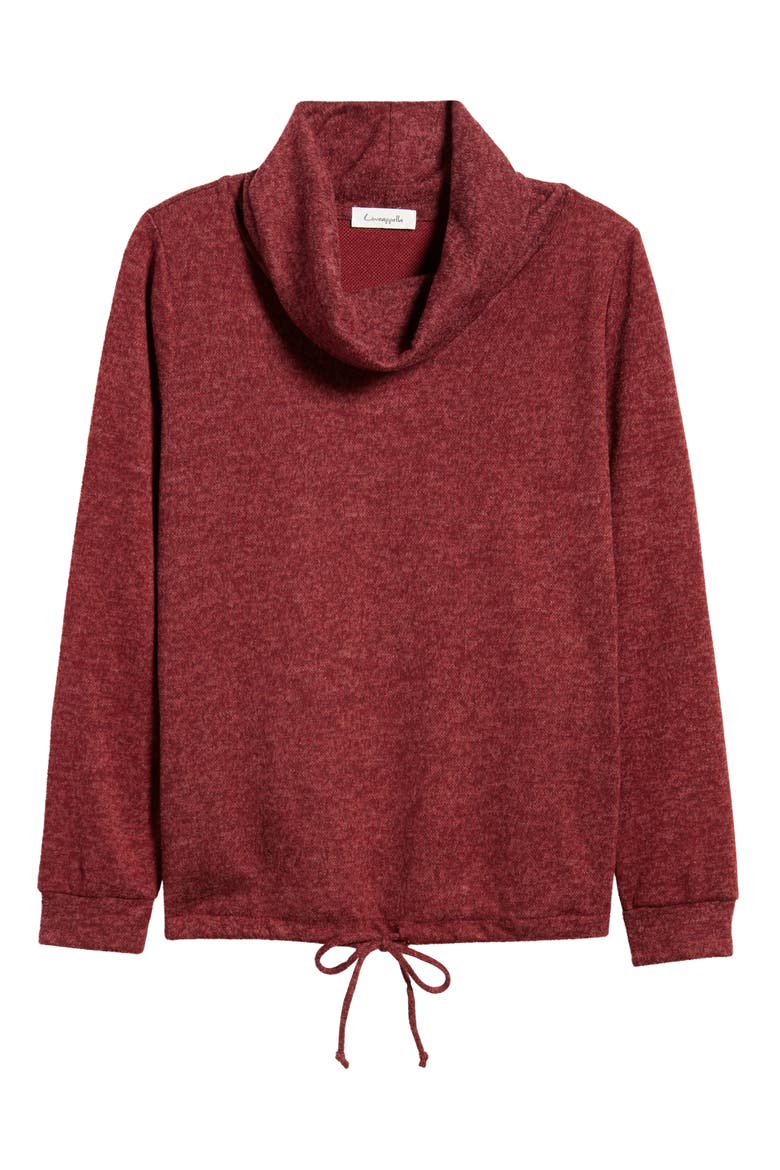 Cowl Neck Knit Top, Alternate, color, BURGUNDY