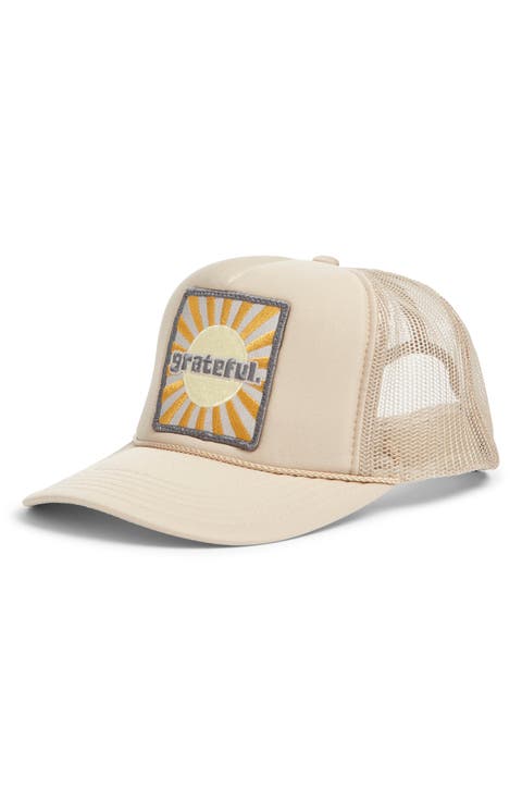 Grateful Tan Patch Trucker Hat