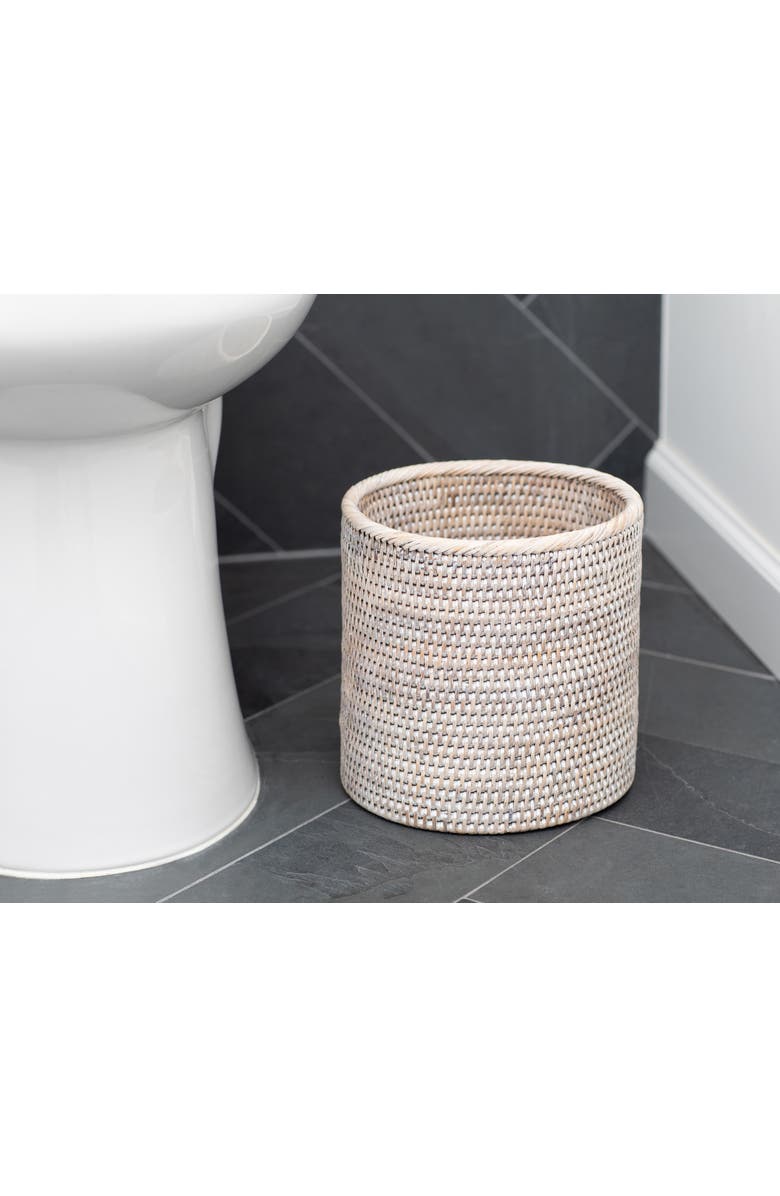 Artifacts Trading Company<sup>™</sup> Artifacts Rattan Petit Round Waste Basket, Alternate, color, White Wash
