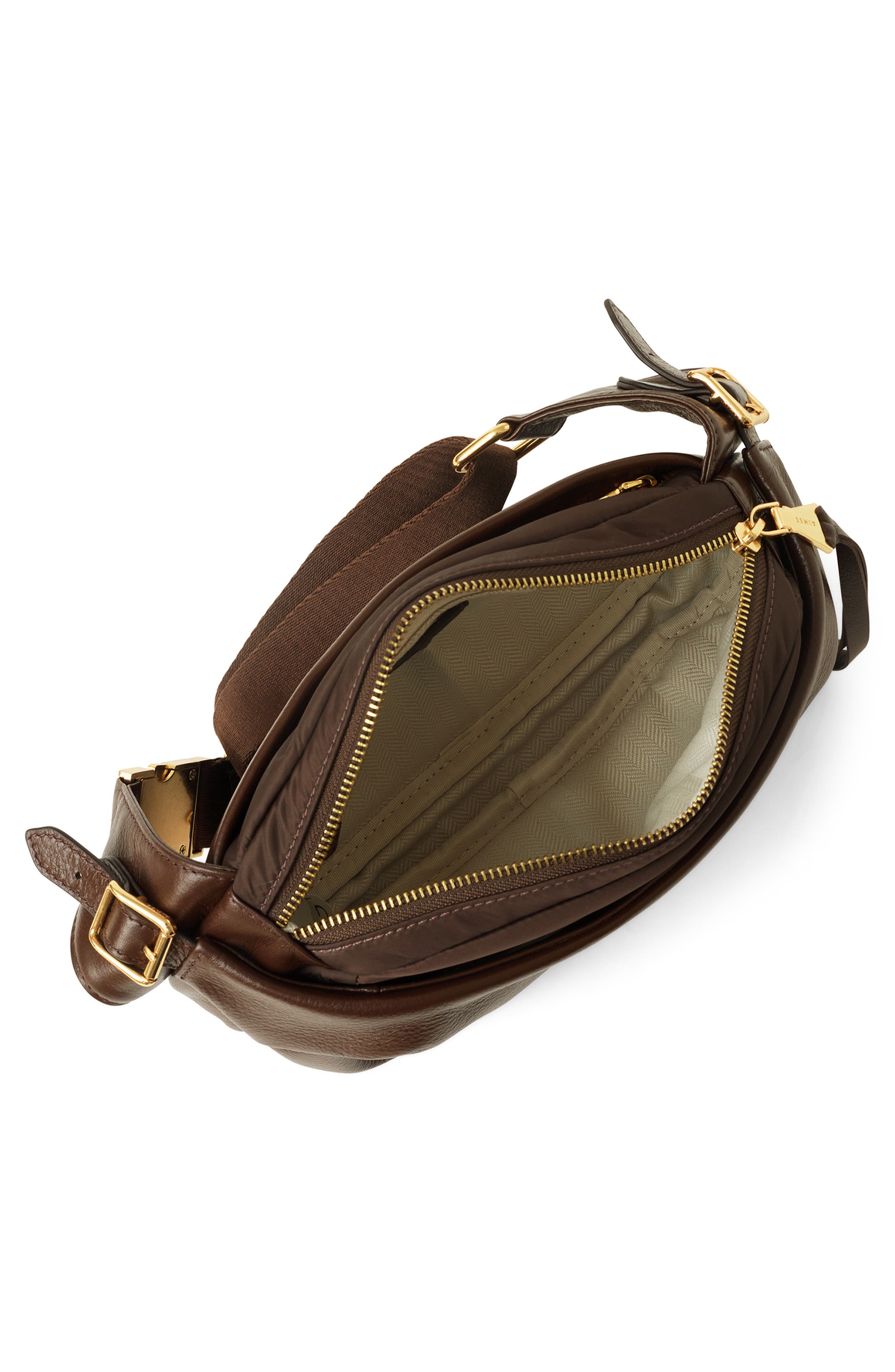 Seeker Leather Sling Bag, Alternate, color, FUDGE / FUDGE