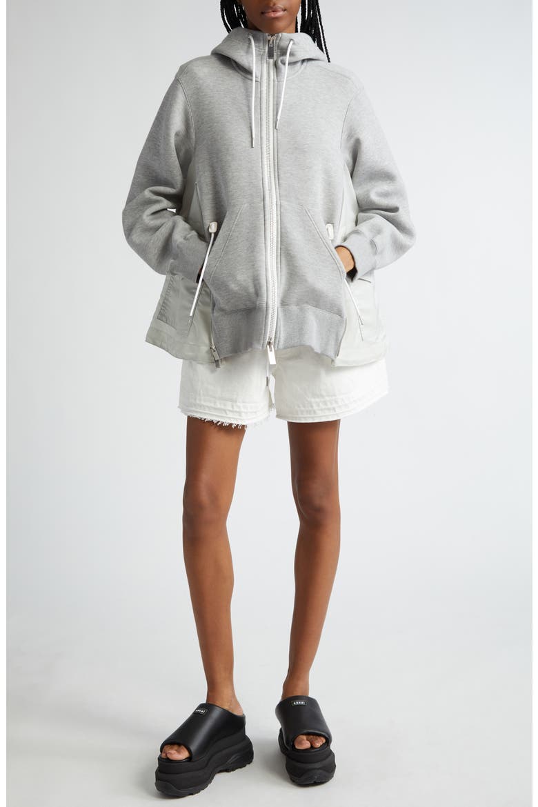 MA-1 Side Gusset Sponge Hoodie, Alternate, color, L/ GRAY × L/ GRAY