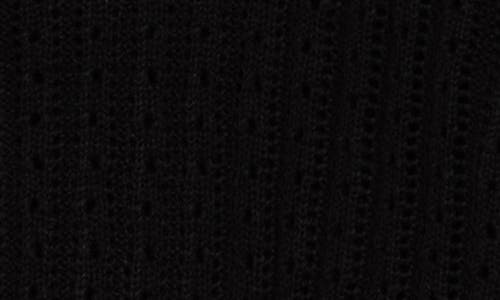 Shop Vince Camuto Pointelle Stitch Cardigan In Rich Black
