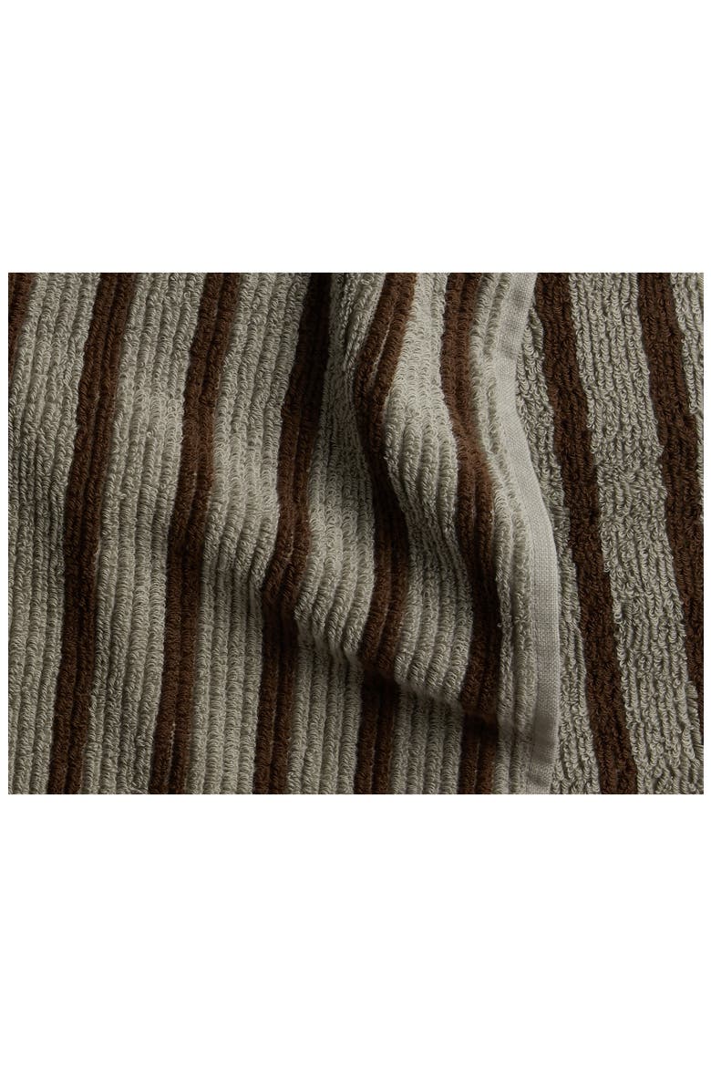 Resort Stripe Organic Cotton Towels, Alternate, color, MOSS WITH JAVA