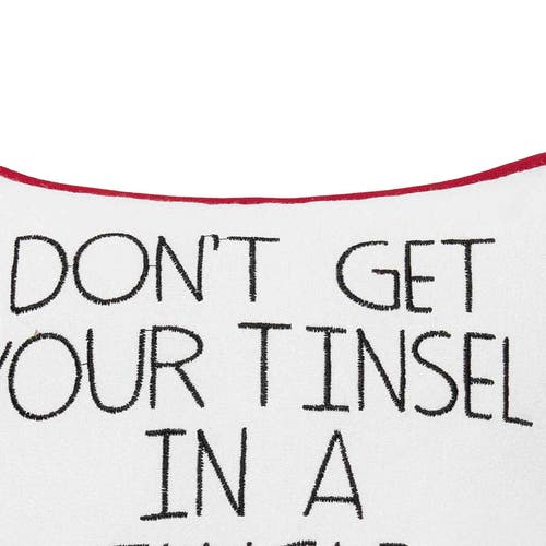 C & F Home C&f Home Tinsel In A Tangle Christmas Throw Pillow, 10" X 10" In White