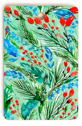 Snowflakes Watercolor Cutting Board
