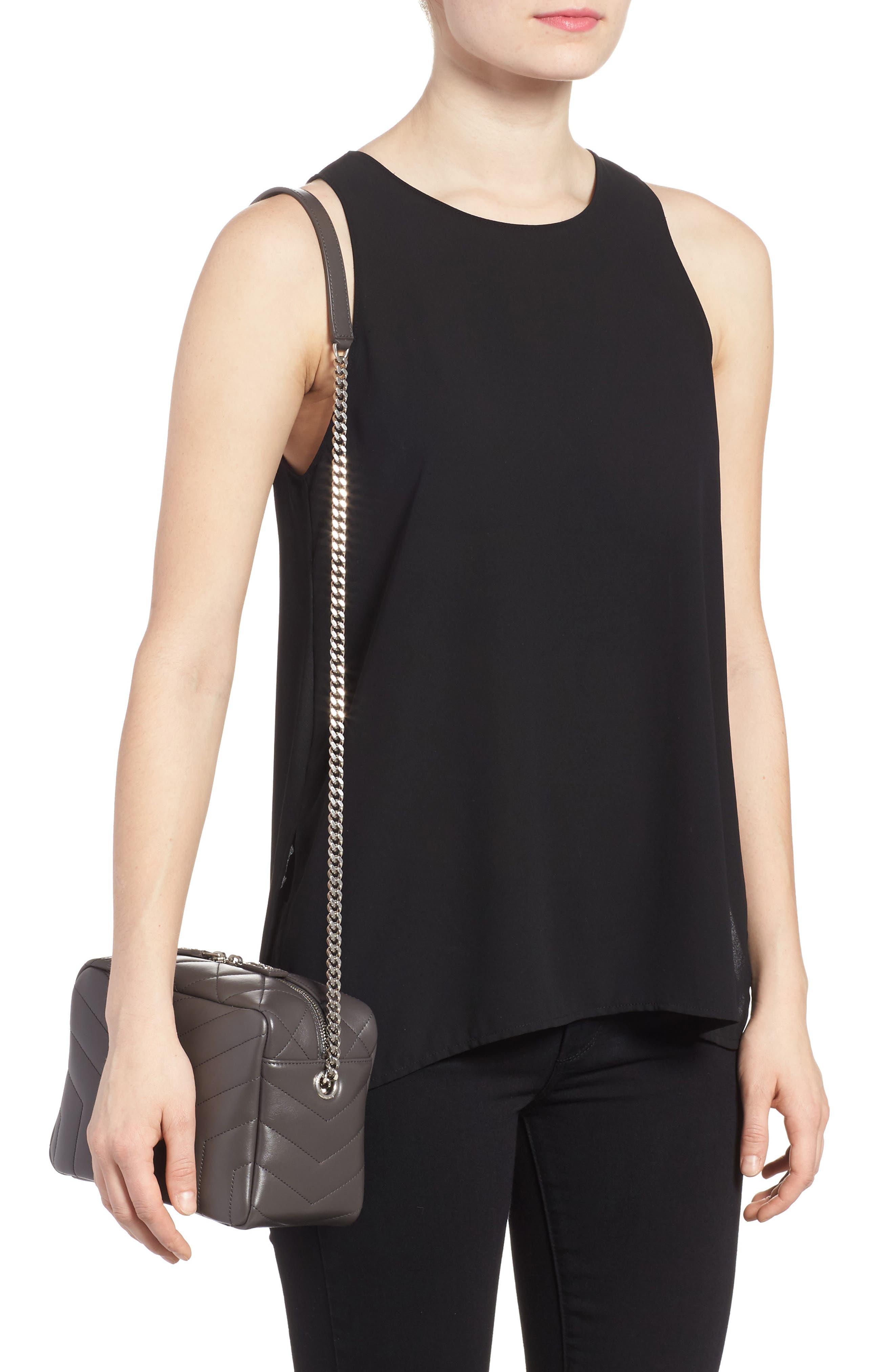 Saint Laurent Small Loulou Leather Bowling Bag, Alternate, color, 