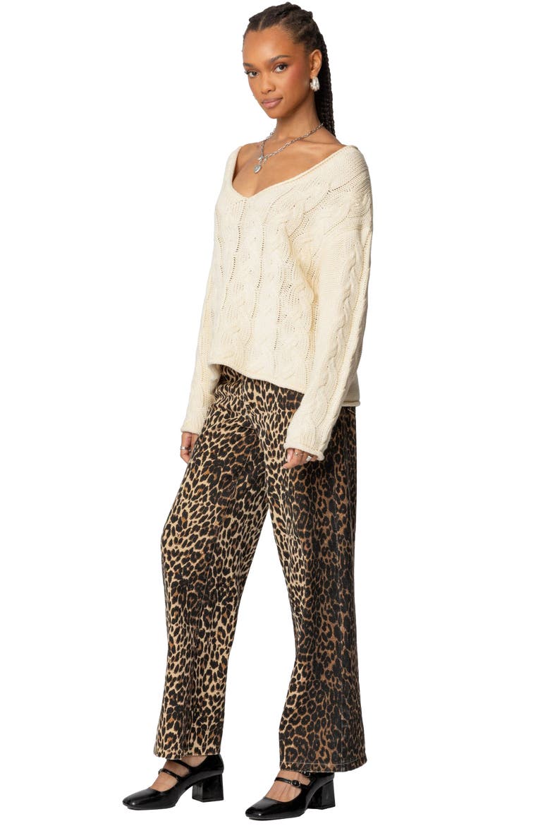 Inga Oversize Cable Stitch Sweater, Alternate, color, CREAM