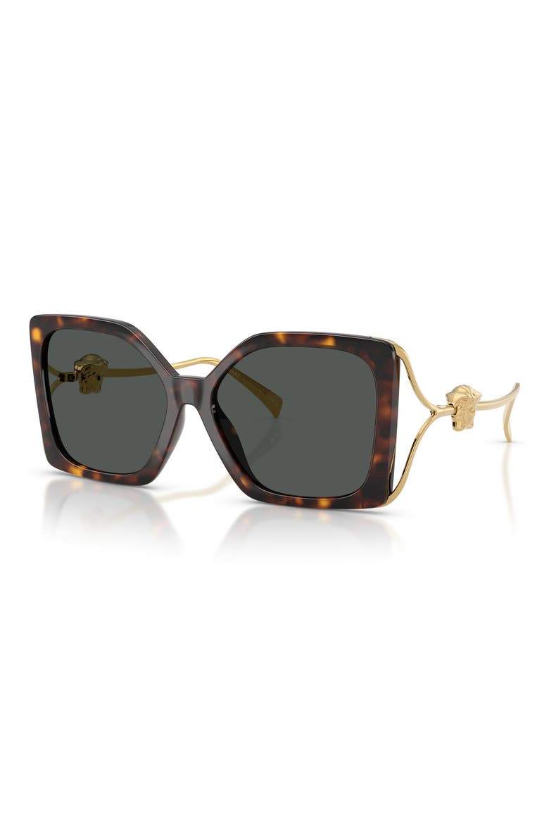 58mm Square Sunglasses, Alternate, color, HAVANA / DARK GREY