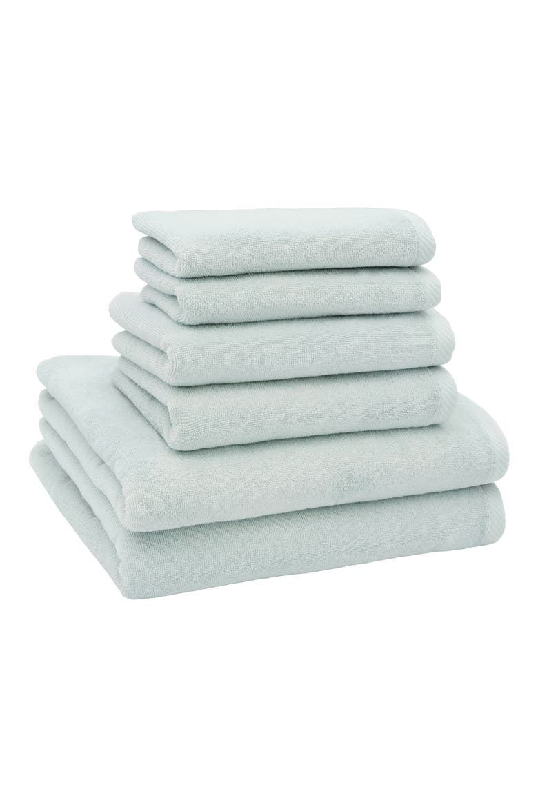 6-Piece Ediree Cotton Towel Set, Main, color, AQUA