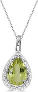 ALLUREZ Pear Shaped Pendant Necklace