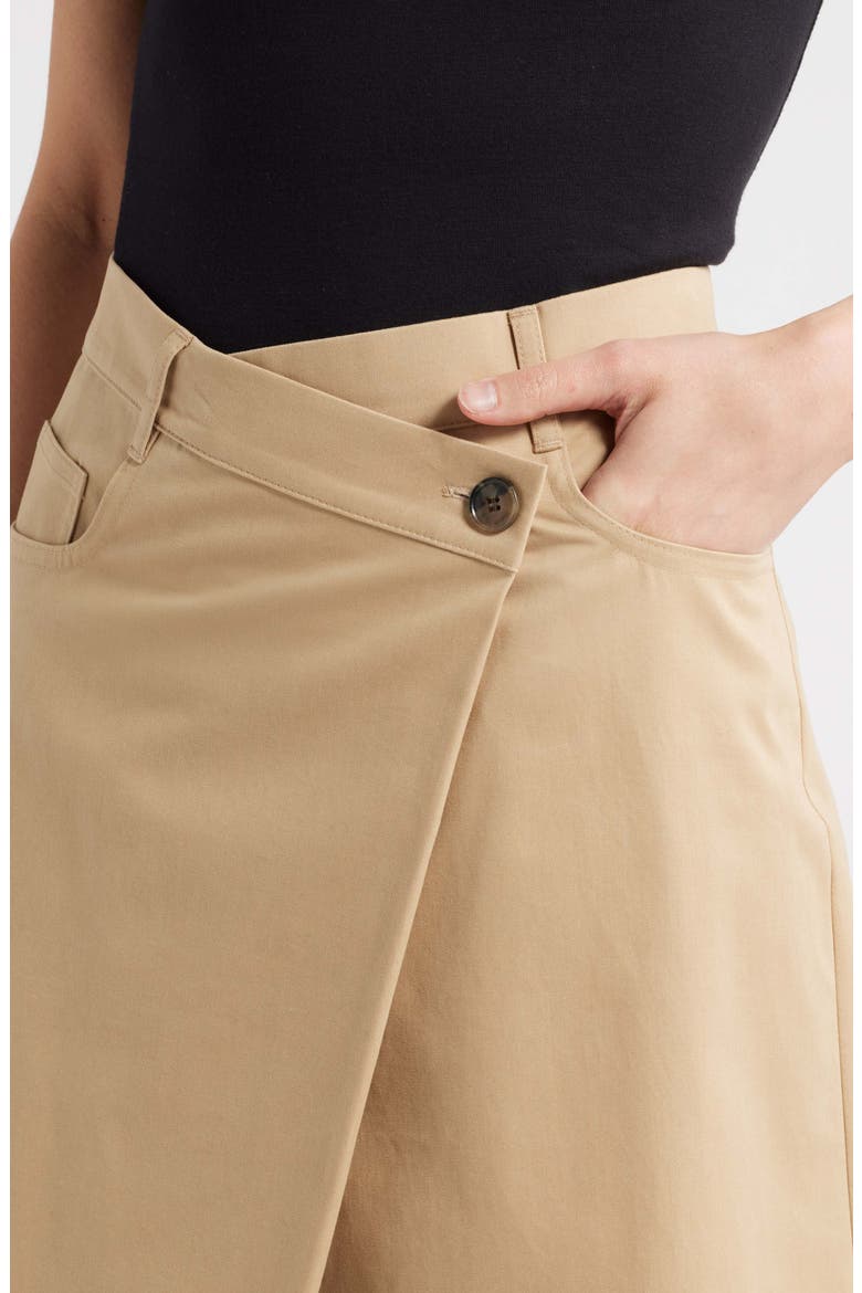 Asymmetric Organic Cotton Midi Skirt, Alternate, color, BEIGE