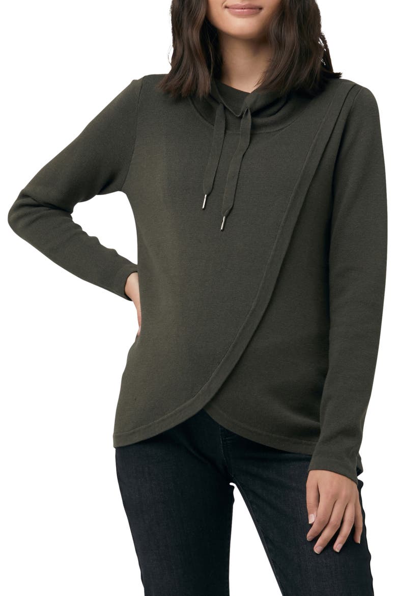 Cassie Crossover Knit Maternity Top, Main, color, KHAKI